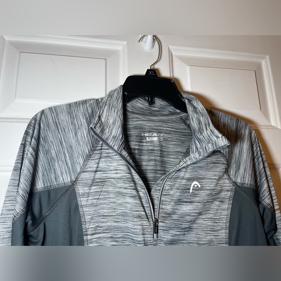 Head Womans Long Sleeve 1/2 Zip Top Sz Large NWT 2 Tone Heather Gray Dri Motion - Picture 2 of 8